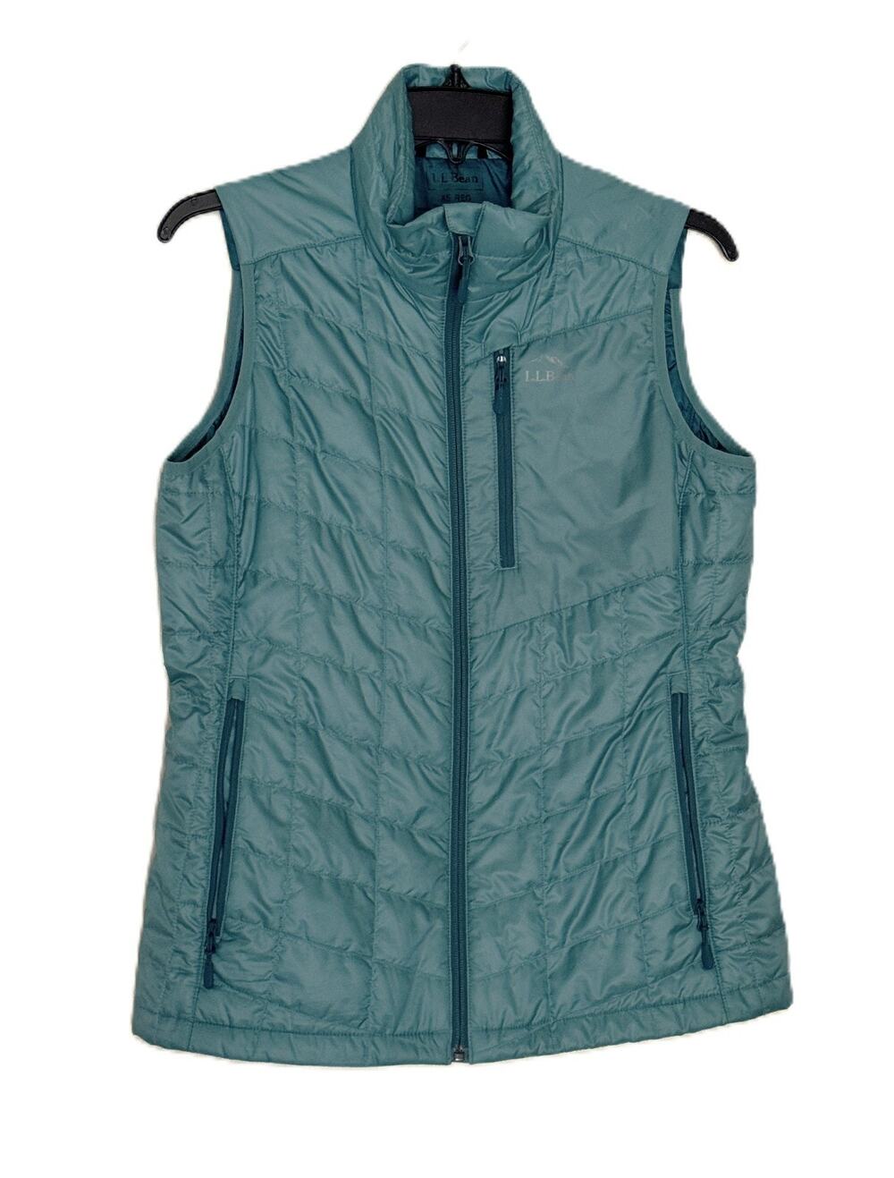 L.L.Bean PrimaLoft Packaway Vest XS Regular Teal Blue Puffer Quilted 503400